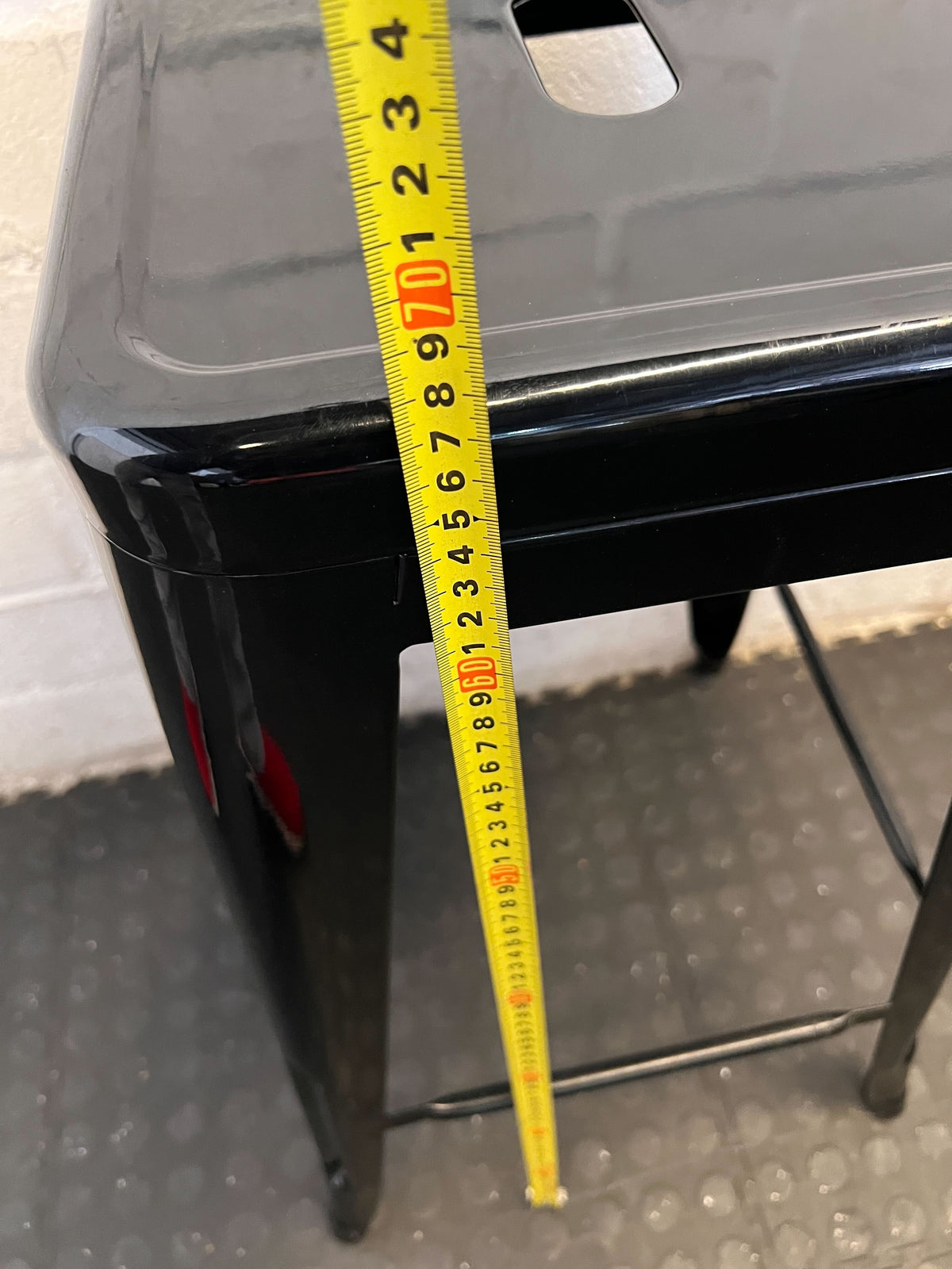 Sleek Black Industrial Bar Stool