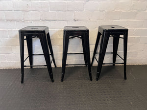 Sleek Black Industrial Bar Stool