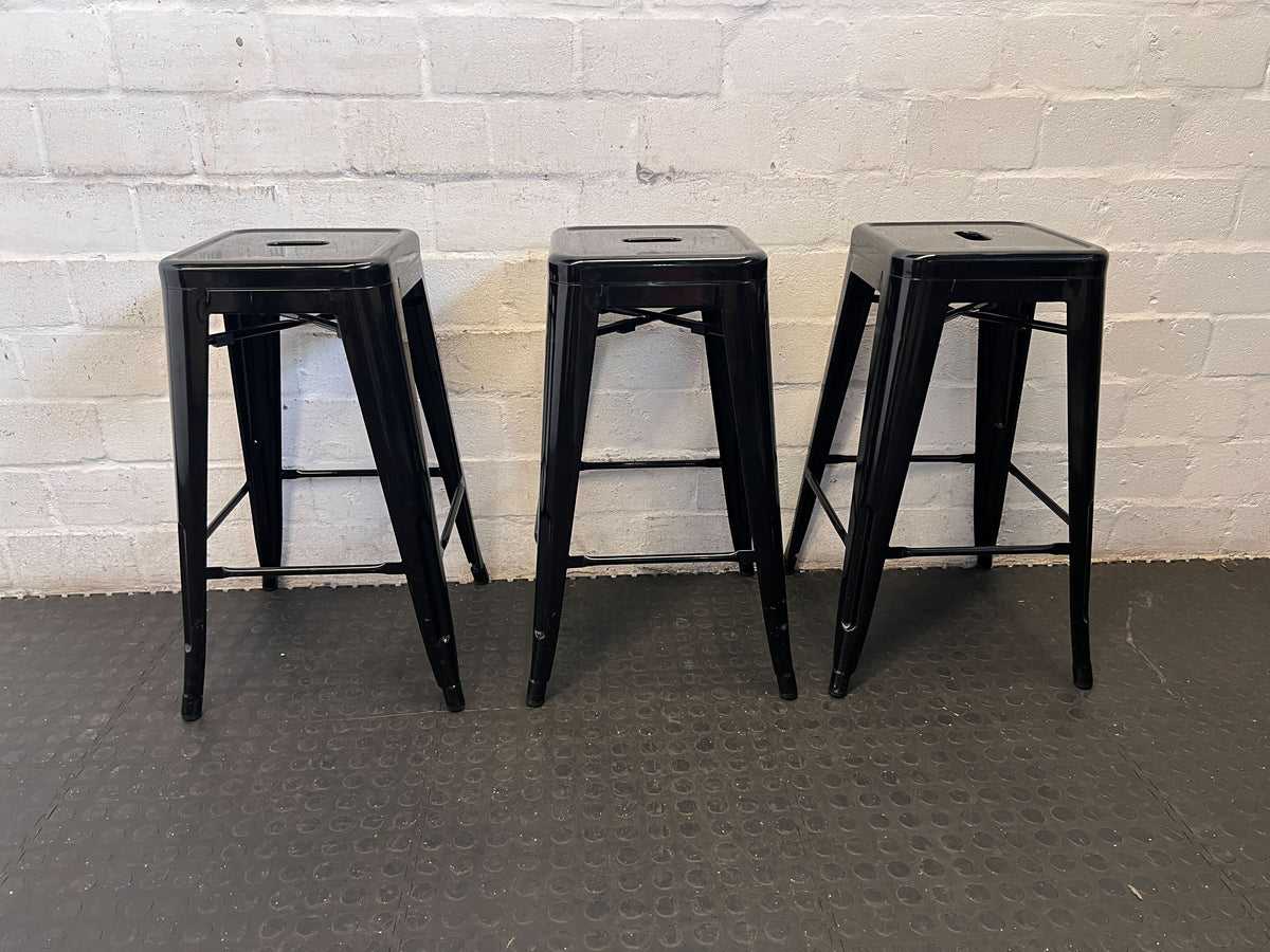 Sleek Black Industrial Bar Stool
