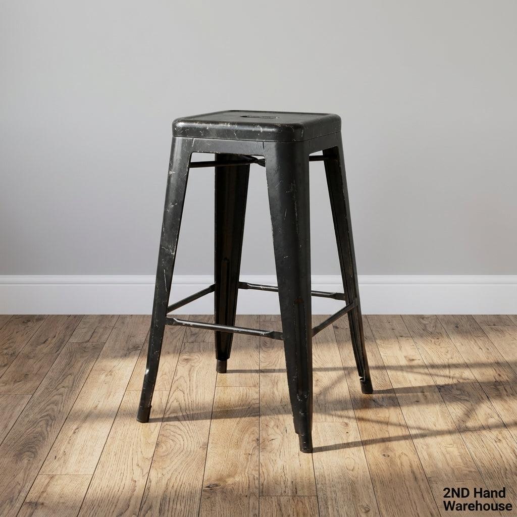 Sleek Black Industrial Bar Stool