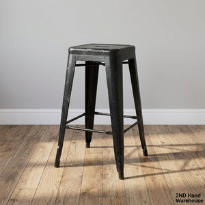 Sleek Black Industrial Bar Stool