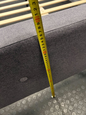 Chic Grey Upholstered Double Bed Frame - Mid-Century Style