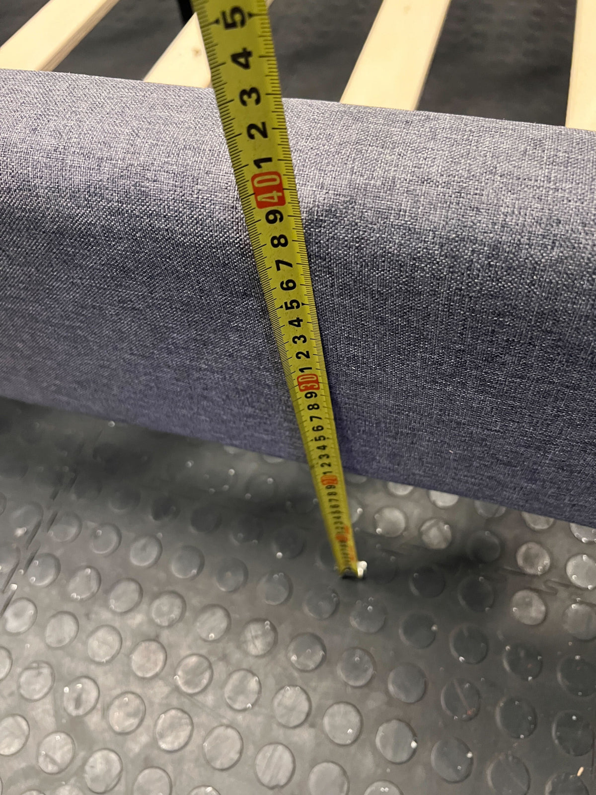 Chic Grey Upholstered Double Bed Frame - Mid-Century Style