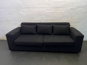 Stylish Black 3-Seater Sofa