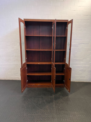 Elegant Wooden Display Cabinet with Glass Doors
