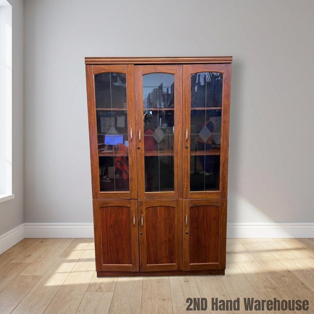 Elegant Wooden Display Cabinet with Glass Doors