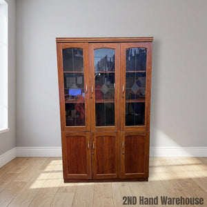 Elegant Wooden Display Cabinet with Glass Doors