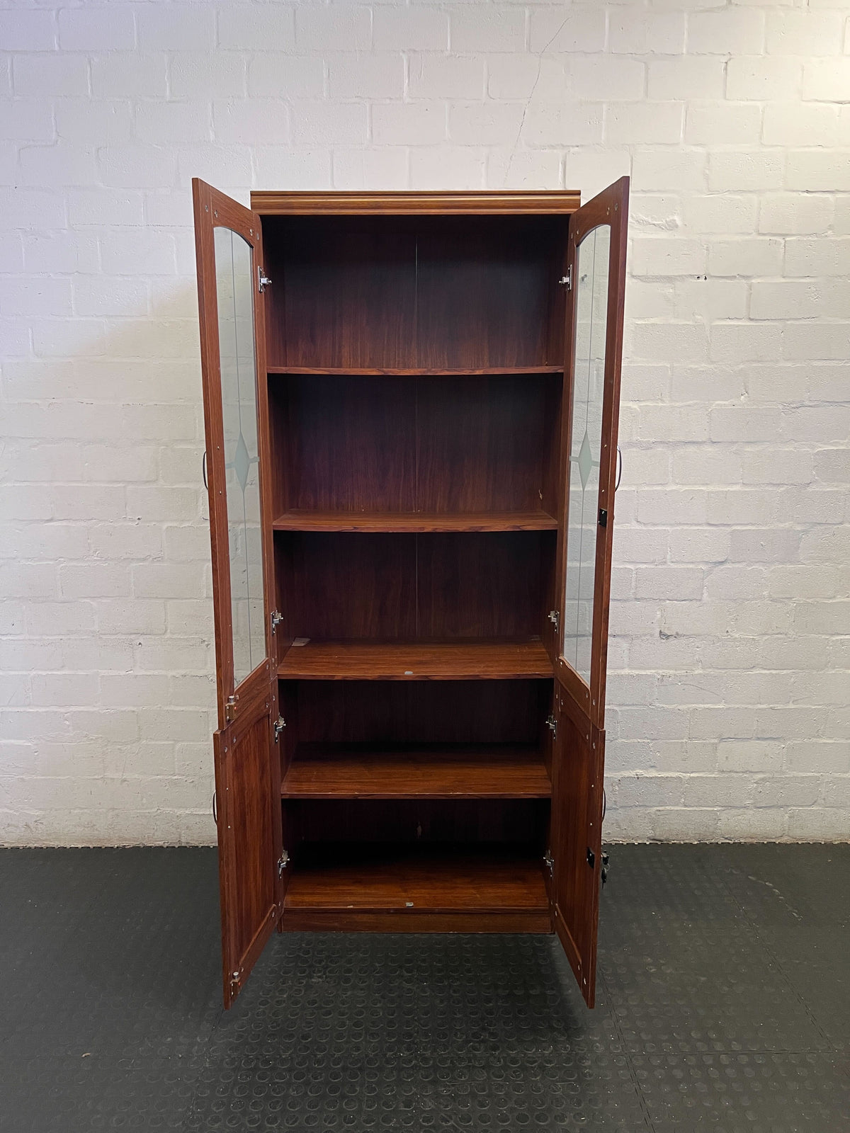 Classic Wooden Display & Storage Cabinet with Glass Doors