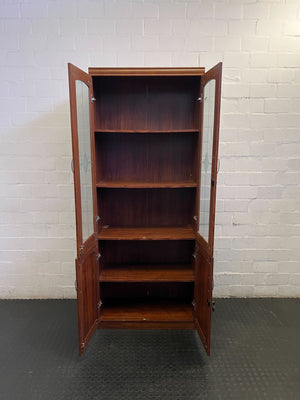 Classic Wooden Display & Storage Cabinet with Glass Doors