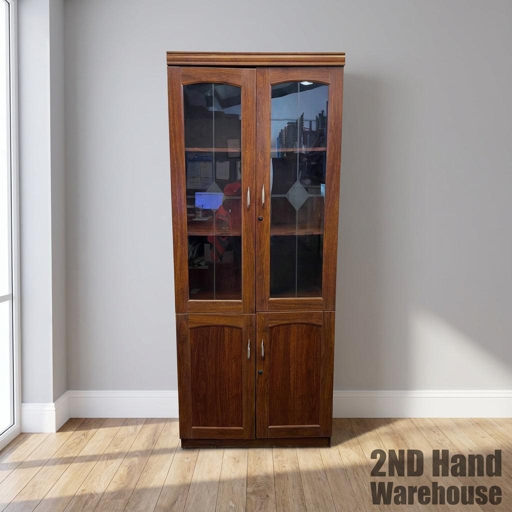 Classic Wooden Display & Storage Cabinet with Glass Doors