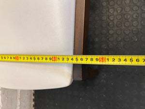 Vintage Mid-Century Modern Dining Chair - Dark Wood & Cream Upholstery