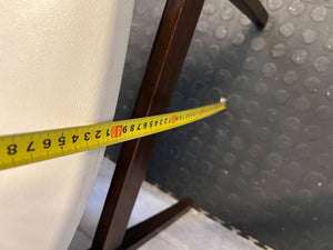 Vintage Mid-Century Modern Dining Chair - Dark Wood & Cream Upholstery