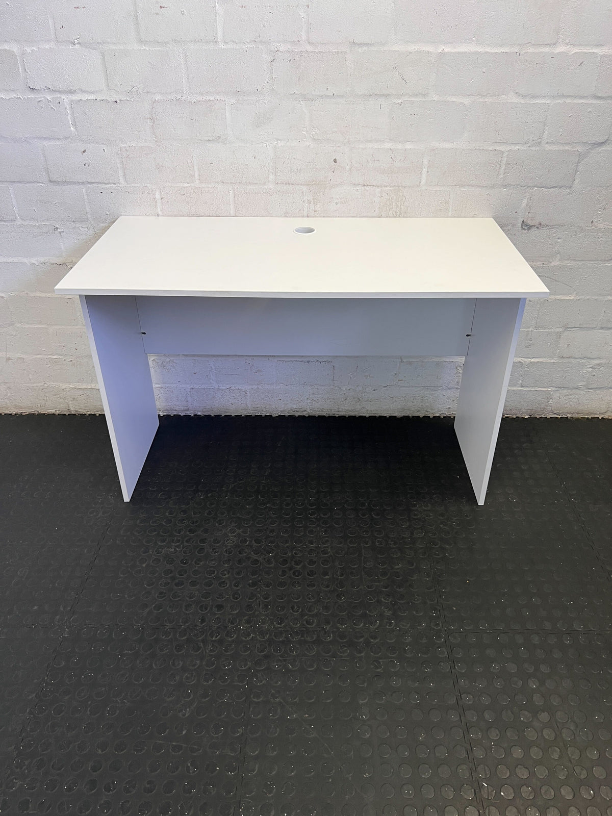 Sleek White Compact Desk with Cable Management