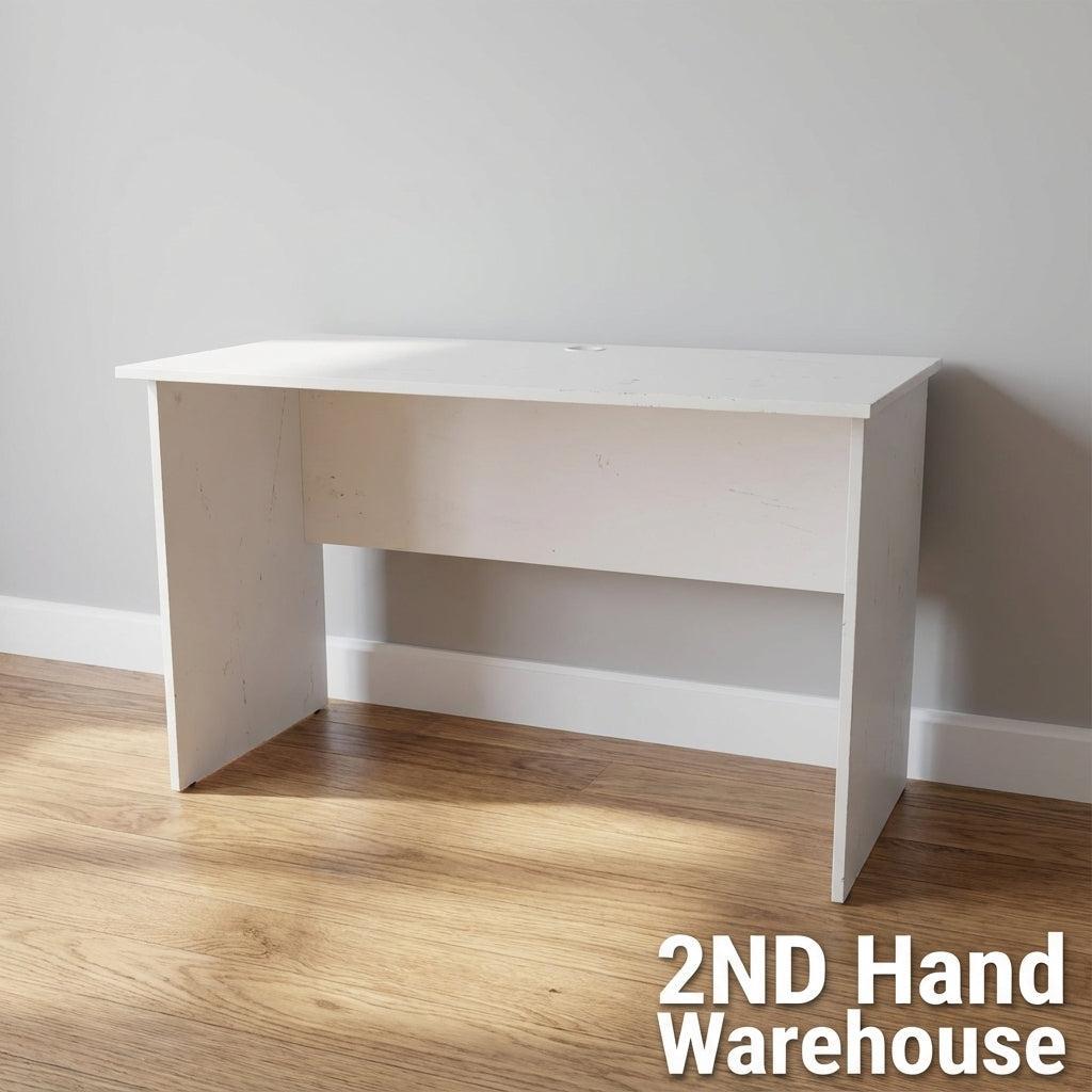 Sleek White Compact Desk with Cable Management