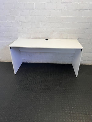 Sleek White Home Office Desk with Cable Management