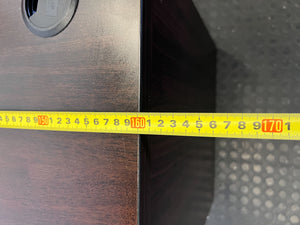 Efficient L-Shaped Office Desk - Dark Wood Finish