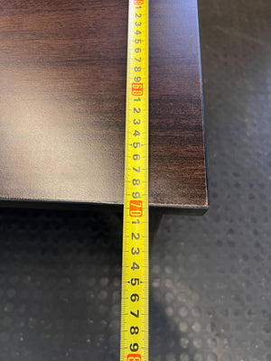 Efficient L-Shaped Office Desk - Dark Wood Finish