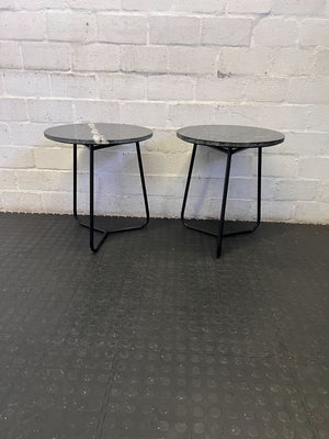 Modern Grey Marble Look Side Table