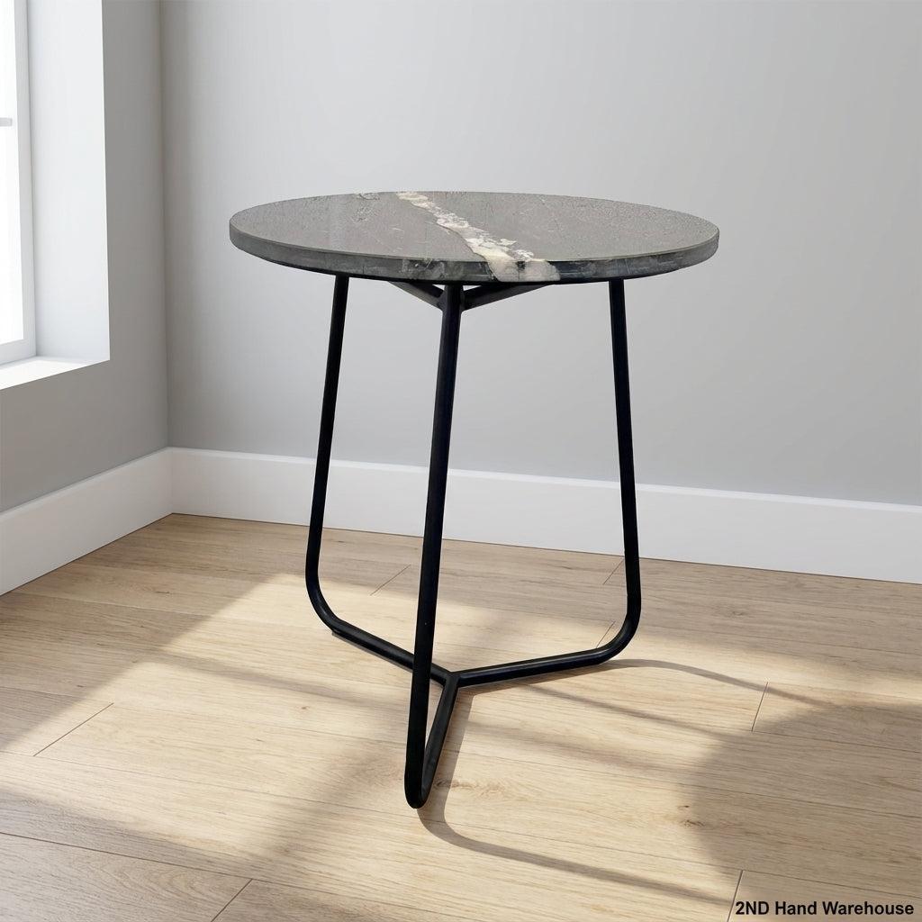 Modern Grey Marble Look Side Table