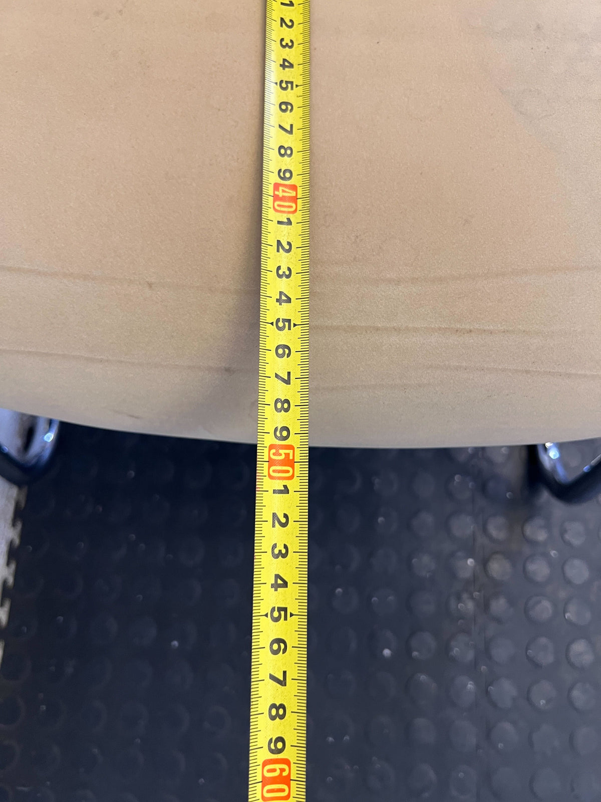 Retro Beige Upholstered Cantilever Chair with Wood Arms