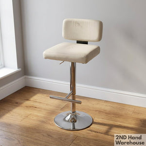 Stylish Adjustable Bar Stool - Cream & Chrome ✨