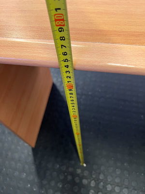 Compact Light Wood Office Desk with 3 Drawers