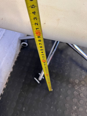 Sleek Cream Ribbed Swivel Office Chair