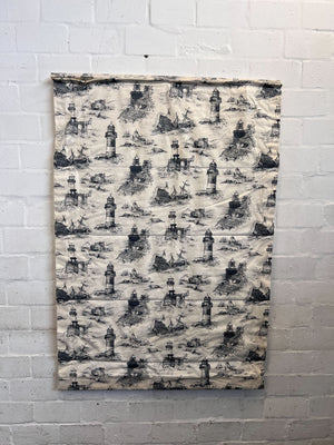 Nautical Lighthouse & Shipwreck Toile Fabric Roman Blind 145 x 100cm