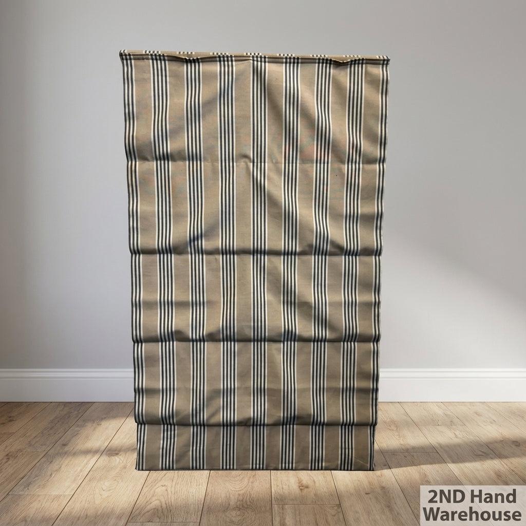 Classic Striped Roman Blind - Beige & Navy 130 x 80cm