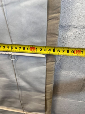 Elegant Beige Roman Blind with Classic Wooden Rod