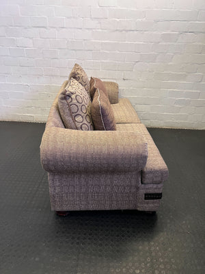 Charming Patterned Two-Seater Sofa with Accent Pillows ✨