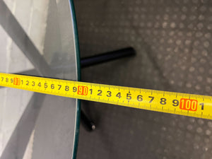 Modern Round Glass Top Coffee / Side Table with Black Metal Base