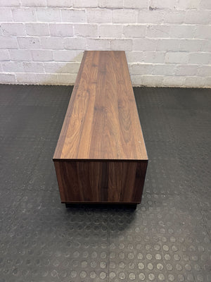 Sleek Dark Wood & Black Media Console