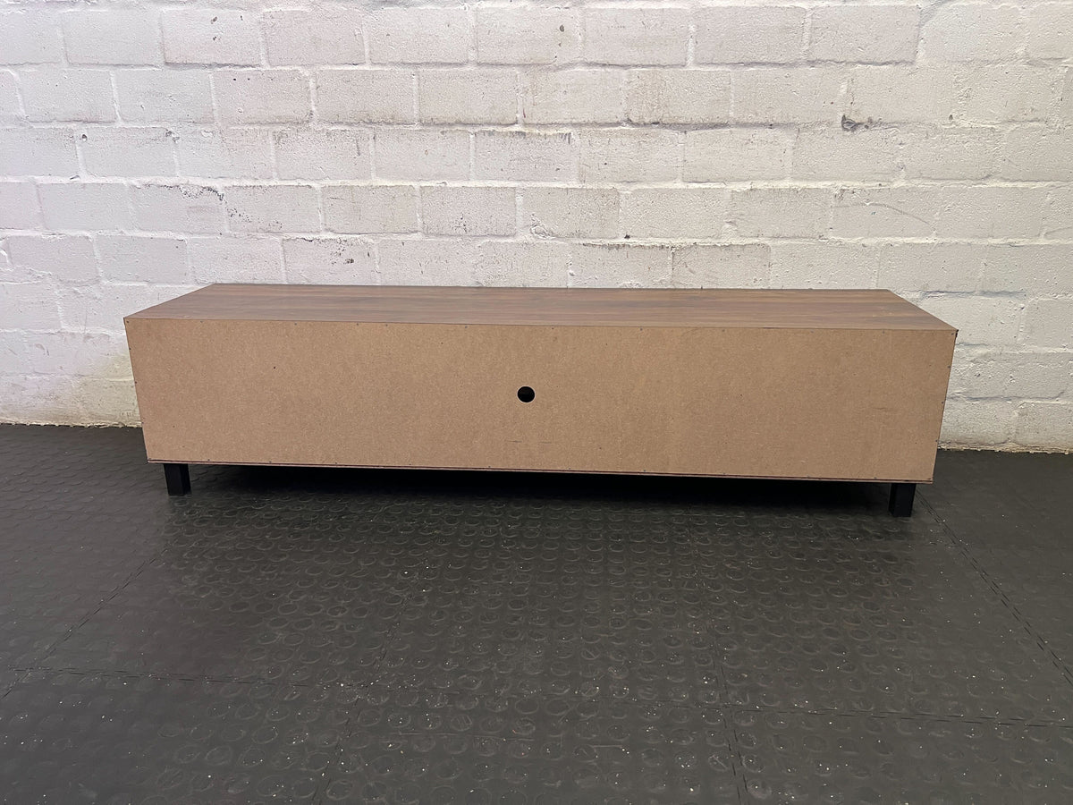 Sleek Dark Wood & Black Media Console