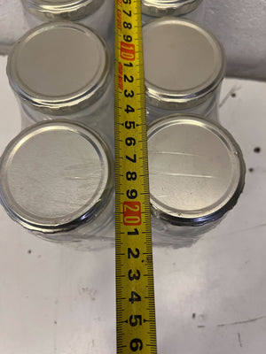 Set of 6 Clear Glass Jars with Silver Lids - 2ndhandwarehouse.com