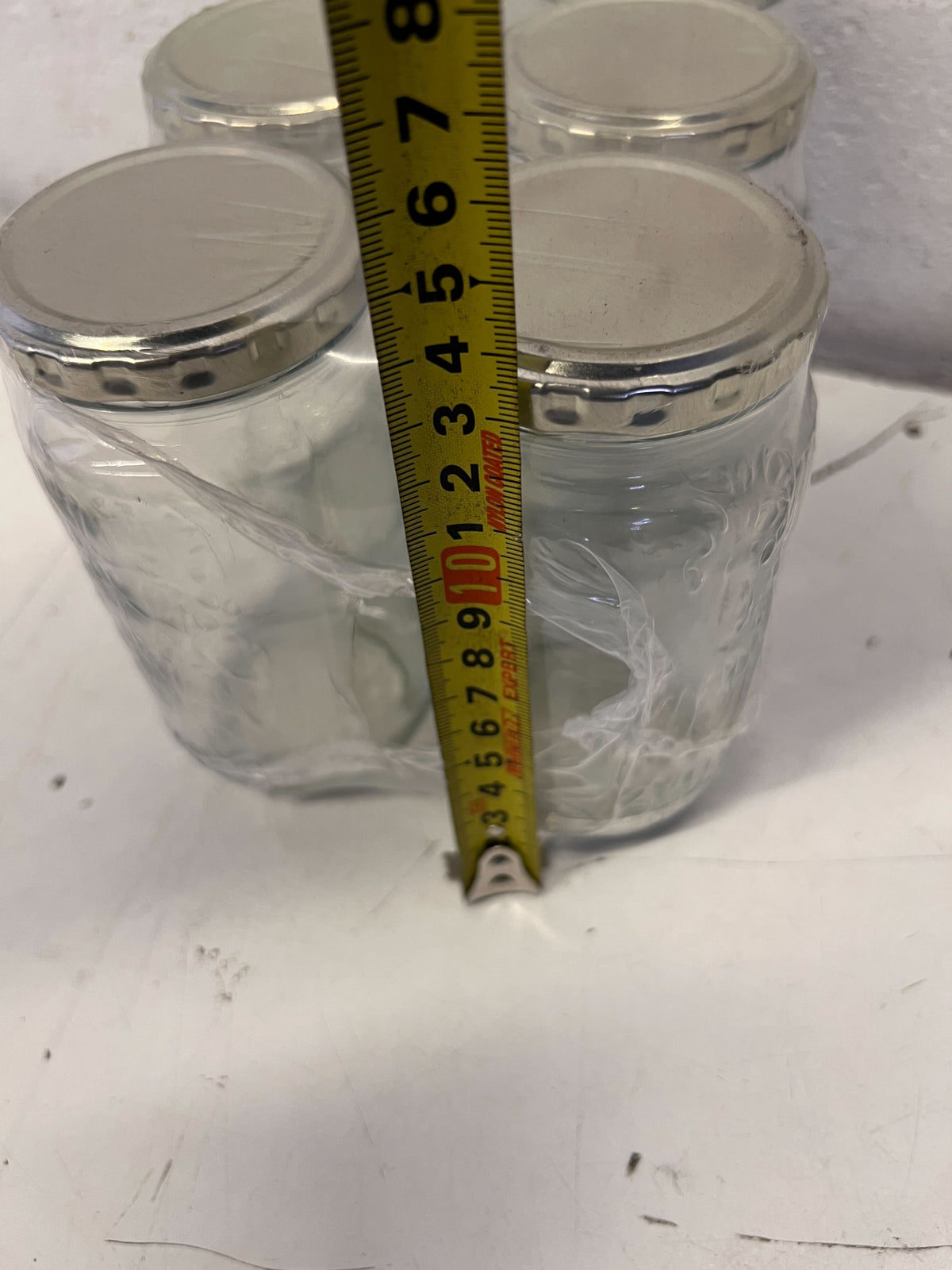 Set of 6 Clear Glass Jars with Silver Lids - 2ndhandwarehouse.com