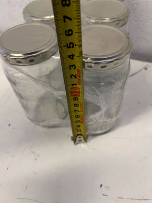 Set of 6 Clear Glass Jars with Silver Lids - 2ndhandwarehouse.com