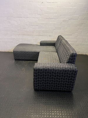 Modern Grey Patterned Chaise Sofa - Sectional Comfort
