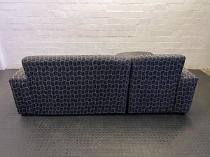 Modern Grey Patterned Chaise Sofa - Sectional Comfort