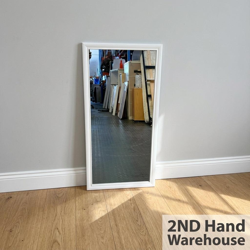 Versatile White-Framed Rectangular Mirror 97 x 50cm