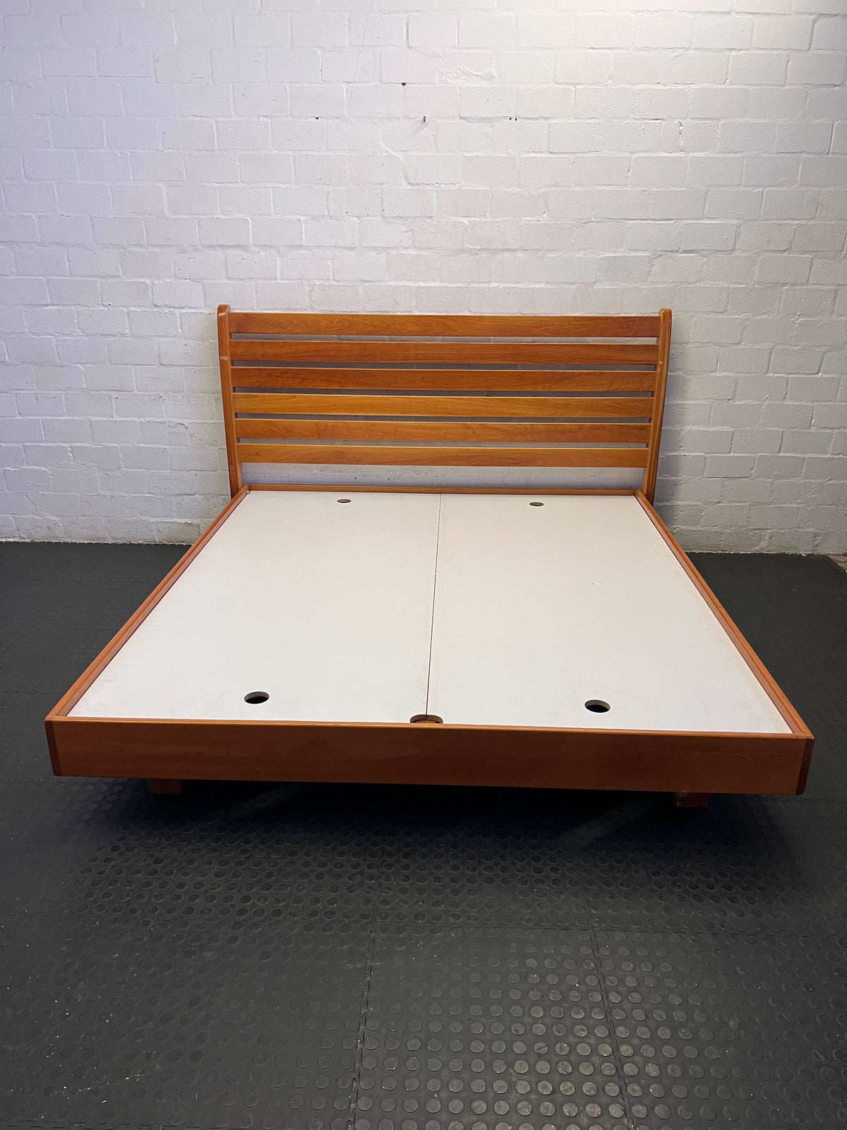 Stylish Mid-Century Inspired Wooden Platform Bed Frame 210 by 190