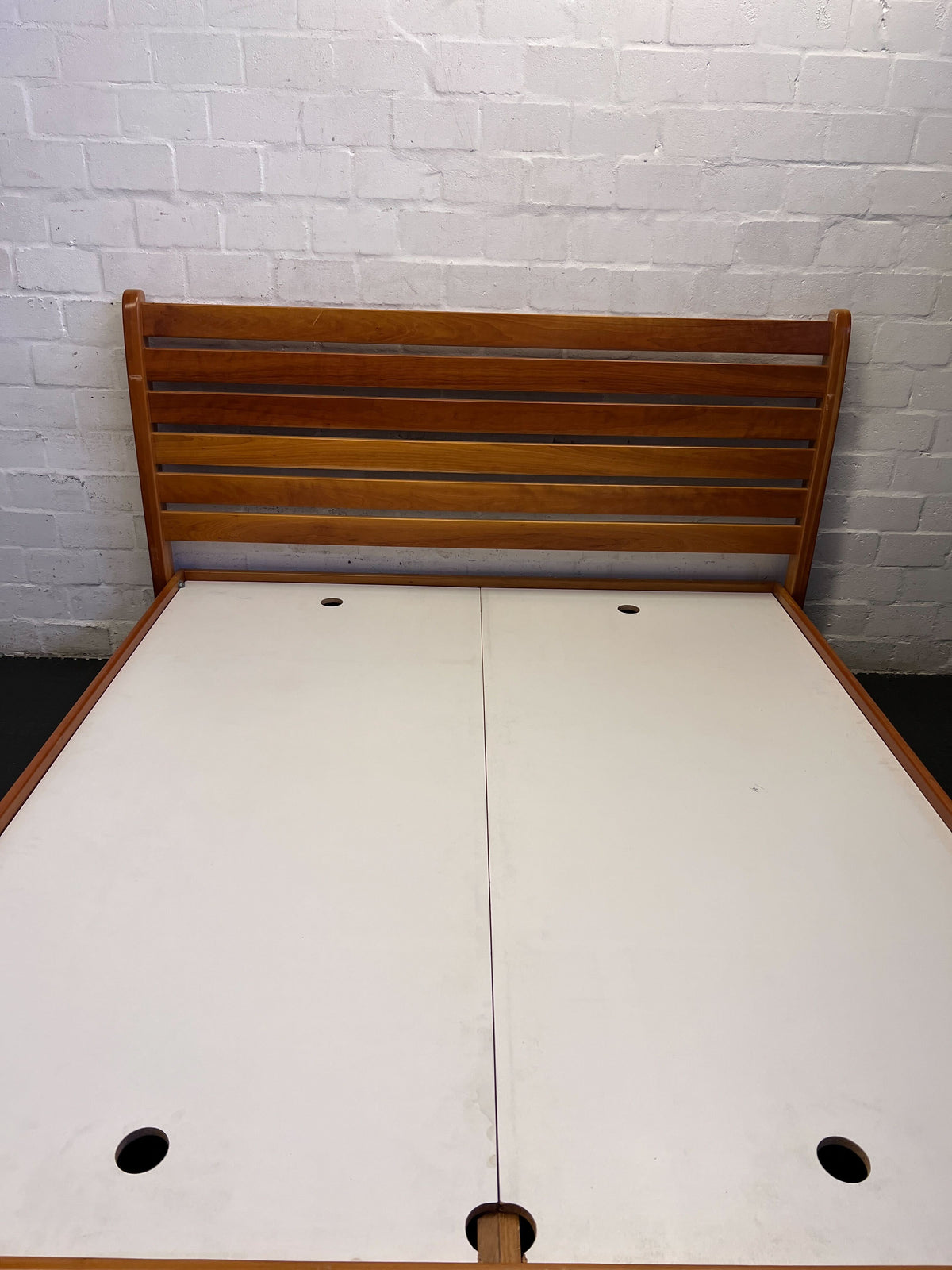 Stylish Mid-Century Inspired Wooden Platform Bed Frame 210 by 190