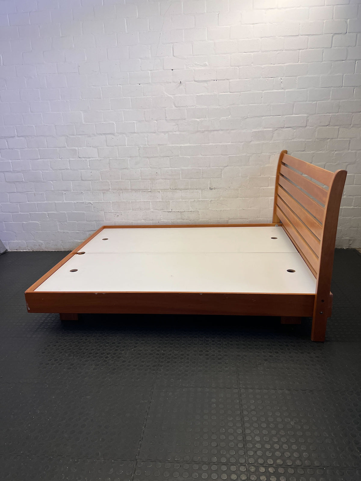 Stylish Mid-Century Inspired Wooden Platform Bed Frame 210 by 190