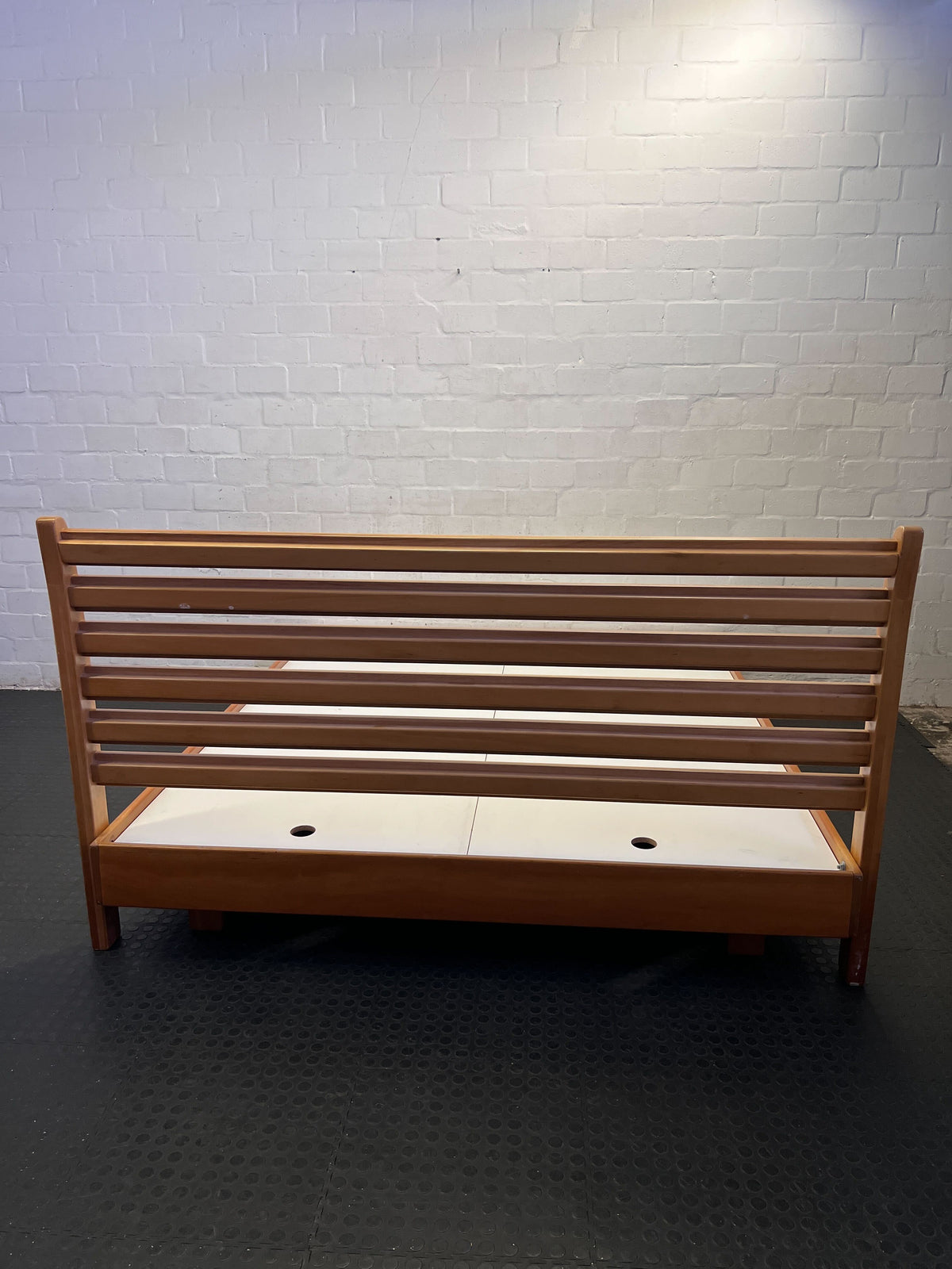 Stylish Mid-Century Inspired Wooden Platform Bed Frame 210 by 190