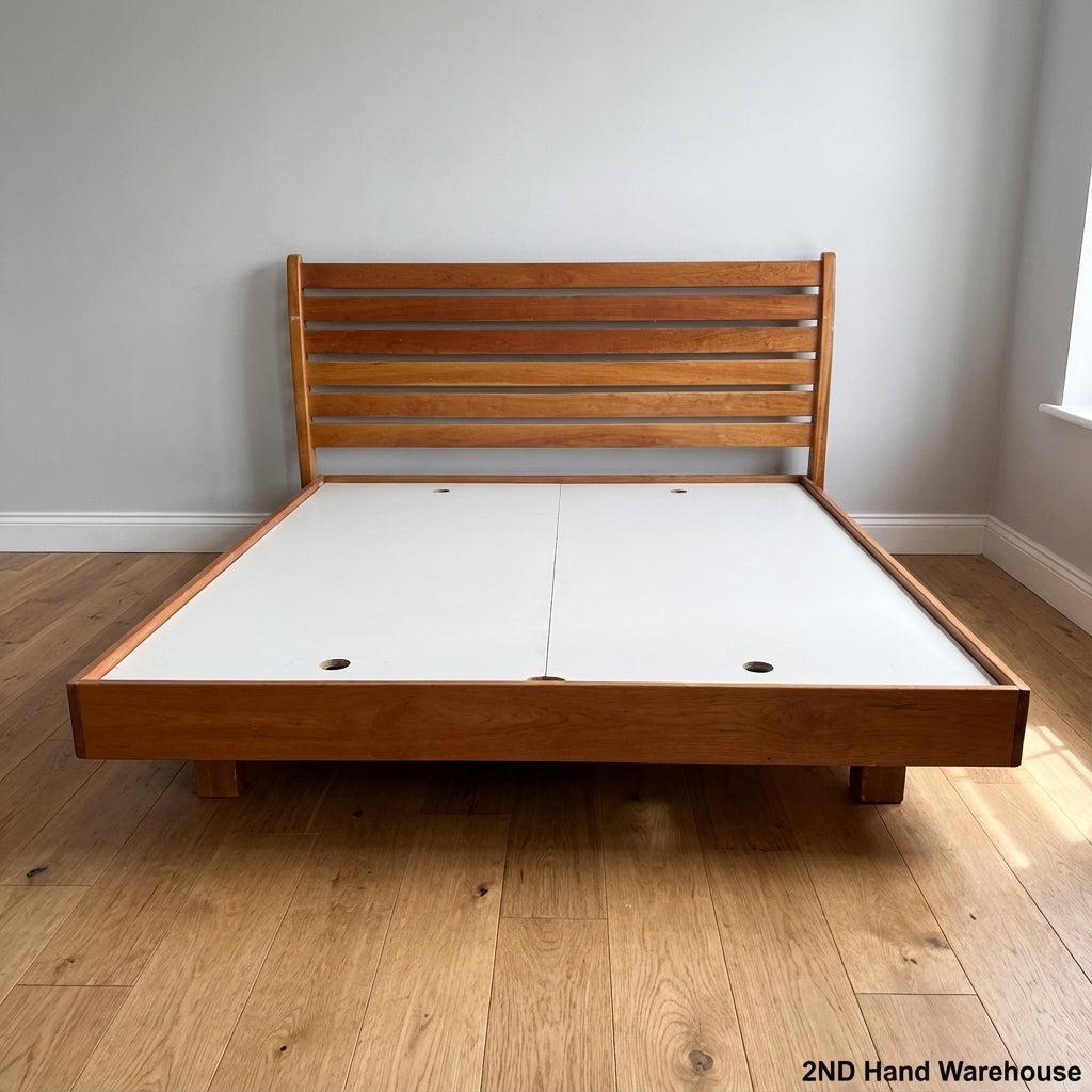 Stylish Mid-Century Inspired Wooden Platform Bed Frame 210 by 190