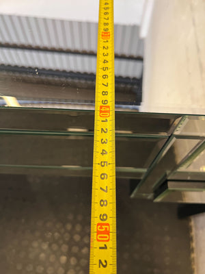 Damaged the mirror and two legs-Glamorous Mirrored Dressing Table / Small Desk with Crystal Knobs with damage