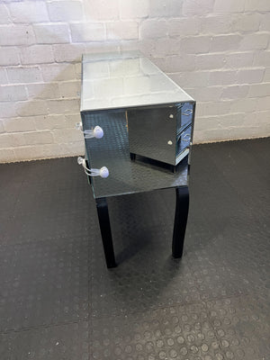 Damaged the mirror and two legs-Glamorous Mirrored Dressing Table / Small Desk with Crystal Knobs with damage