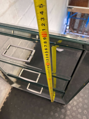 Glamorous Mirrored 3-Drawer Bedside Table with damage