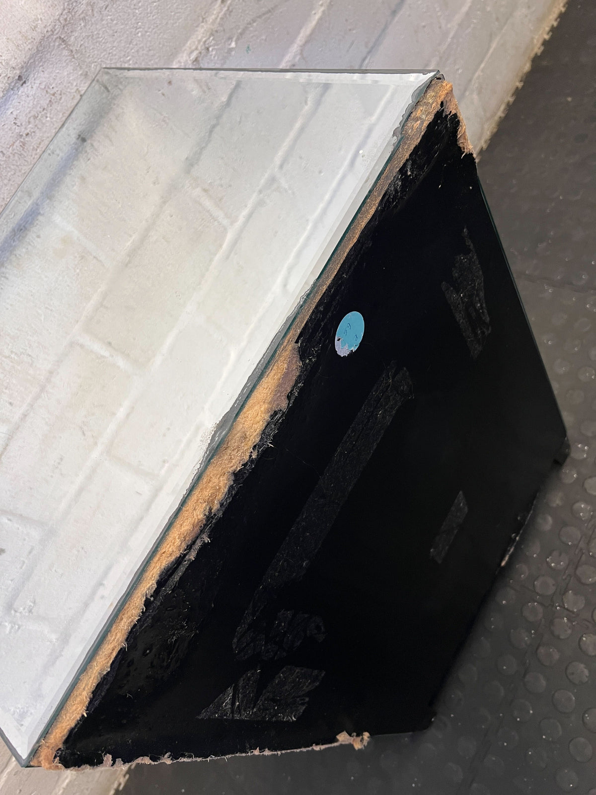 Glamorous Mirrored 3-Drawer Bedside Table with damage