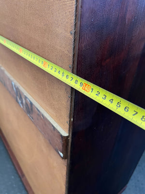 Elegant Vintage Dark Wood Triple Wardrobe